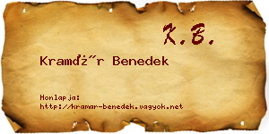 Kramár Benedek névjegykártya