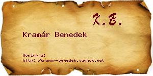 Kramár Benedek névjegykártya