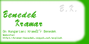 benedek kramar business card